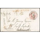 Great Britain Postal History 1852 (Sept.) 1d. pink postal stationery envelope