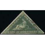 Cape of Good Hope 1855-63 White Paper 1/- deep dark green with part marginal watermark,