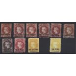 St. Helena 1863 1d. Types A and B, 1864-80 perf. 12½ 1d. Types A (2), B and C, 3d. Type B, 4d....