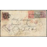 Basutoland The Cape Post Office Period Morija 1887 (29 Sept.) envelope front, joined to non-con...