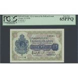 Falkland Islands, Government issue, £1, 19 May 1938, serial number E 06504, (Pick 5a, TBB B210a...