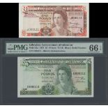 Government of Gibraltar, £1, £5, 20 November 1975, serial number J000111, E000111, (Pick 20a, 2...