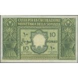 Cassa per la Circolazione Monetaria della Somalia, 10 somali, 1950, prefix A021, (Pick 13, TBB...