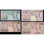 Government of Gibraltar, £5, £10, £20, £50, all 1 July 1995, all A prefix, (Pick 25, 26, 27, 28...