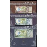 Malta, Central Bank of Malta, set of 3 notes in specially designed folders, (Pick CS2),