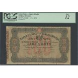 Banco di Sicilia, Regno d'Italia, 100 Lire, Palermo, 27 April 1870, serial number 028361, (Pick...