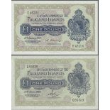 Falkland Islands Government issue, £1, 1967, prefix E, (Pick 8a, b, TBB B213a, b),