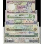 Cental Bank of Syria, a group of notes from 1976-77 issue, (Pick 100-105 TBB B616-20),