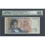 Bank of Mauritus, 1000 Rupees, 1998, serial number BB460625, (TBB B418 Pick 47),