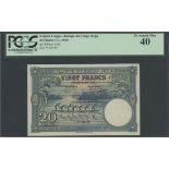 Banque du Congo Belge, 20 francs, 11th April 1950, serial number AY296294, (Pick 15H, TBB B215e...