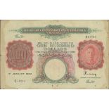 Board of Commissioners of Currency, Malaya, $100, 1 January 1942, serial number A/5 11084, (Pic...