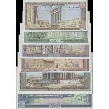 Lebanon, group of 9 notes from the issues of 1964 and 1978, (Pick 61c, 62d, 63f, 64c, 65d, 66b,...