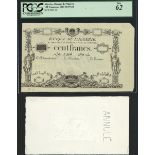 Banque de l'Algerie, a proof/specimen 100 francs, ND (type of 1861-68), (Pick 10 for type),