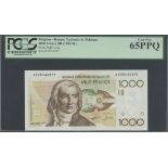 Banque Nationale de Belgique, 1000 francs, ND (1980-96), serial number 62205402873, (Pick 144x2...