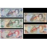 Cayman Islands, complete set of specimen 1998 issues, $1, $5, $10, $25, $100, serial number C/1...