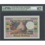 Trésor Public Territoire Français des Afars et des Issas, 1000 francs, Djibouti, ND (1974), ser...