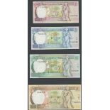 Malta, Bank of Central Malta, set of 4 notes from the 1989 issue, each with their first prefix...