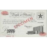 Bank of Ghana, specimen 1000 pounds, Accra, 1 July 1958, serial number A/1 000000, (Pick 4s, TB...