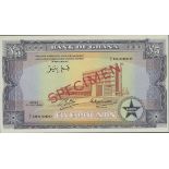 Bank of Ghana, colour trial £5, 1 July 1958, zero serial number, (Pick 3ct, TBB B103at),