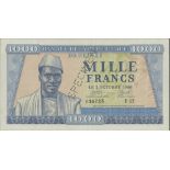 Banque de la Republique de Guinee, Guinea specimen 1000 francs, 2nd October 1958, serial number...