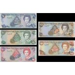 Cayman Islands Monetary Authority, complete set of 1998 issue. $1, $5, $10, $25, $100, serial n...