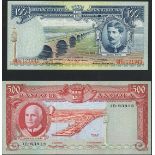 Banco de Angola, 100, 500 Escudos, 15th August 1956, 10th June 1962, serial number 6HO 121941,...