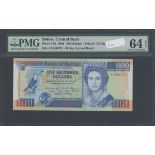 Central Bank of Belize, $100, 1st June 1991, serial number AA580271, (Pick 57b, TBB B315a),