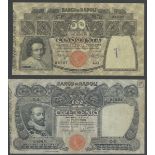 Il Banco di Napoli, 50 Lire (5), 1911, 100 Lire (5), 1908, (Pick S856, S857),