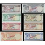 Bahamas Monetary Authority, a specimen set of the law of 1968 series (Pick 26s-33s, TBB B201as1...