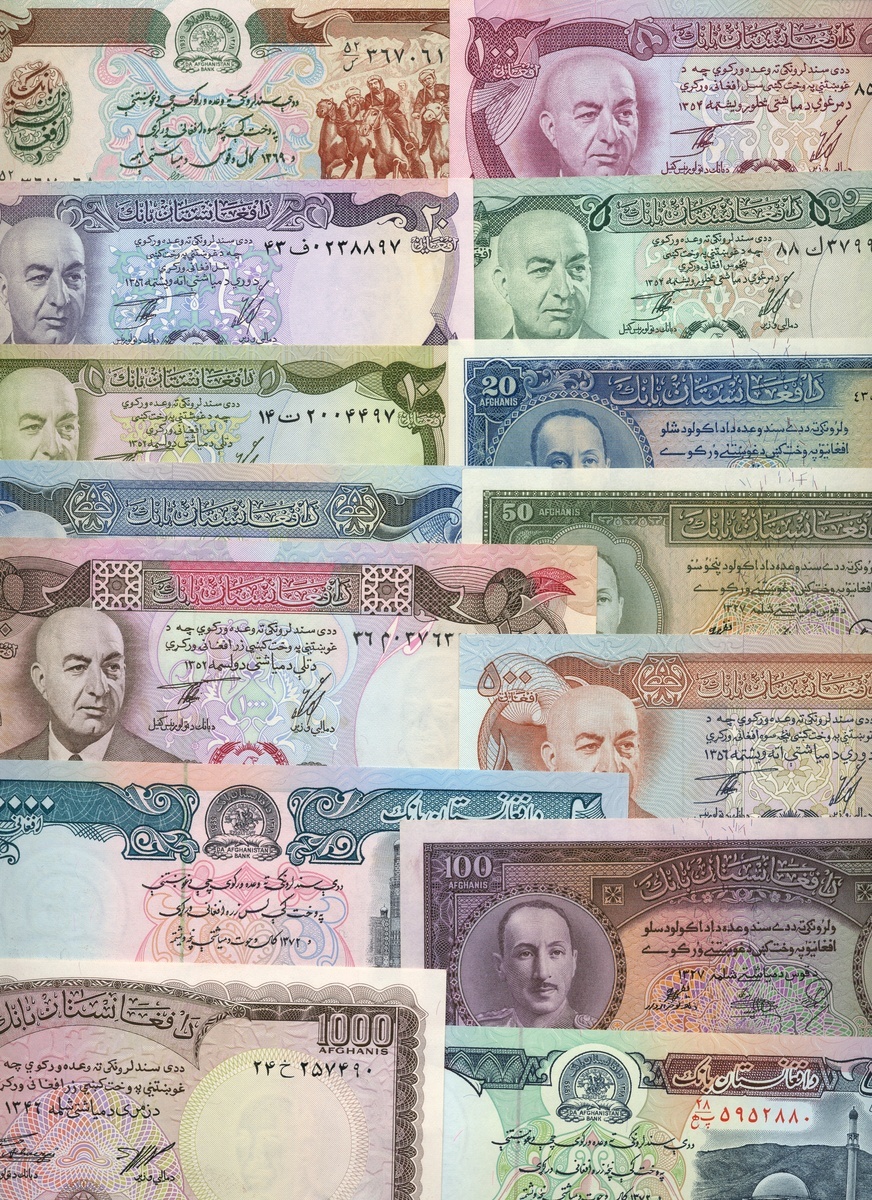 The Bank of Afghanistan, 20 afghanis, SH 1327 (1939), (Pick 31, 32, 34, 46a, 47ff, 55ff, TBB B3...