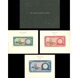 A presentation book in green Morocco leather with title in gold 'THE GAMBIA CURRENCY BOARD', an...