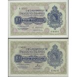 Falkland Islands, Government issue, £1 (2), 1967, 1974, prefixes E, (Pick 8a, b, TBB B213a, b),