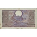 Banque Nationale de Belgique, 1000 francs-200 belgas, 1 February 1943, red serial number A 4947...