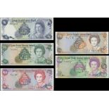 Cayman Islands Monetary Authority/Currency Board, $1, $5, $10 (2), $25, $50, (1971 - 2005), A/2...