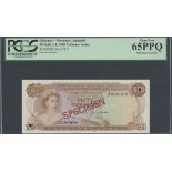 Bahamas Monetary Authority, collectors series specimen $50, 1968, serial number A000000, (Pick...