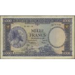 Banque Centrale du Congo Belge et du Ruanda-Urundi, 1000 francs, 15th February 1955, serial num...