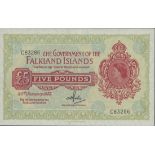 Falkland Islands Government issue, £5, 1975, serial number C 83286, (Pick 9b, TBB B214b),