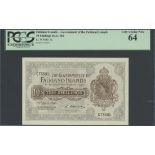 Falkland Islands, Government issue, 10 shillings, 10 April 1960, prefix C, (Pick 7a, TBB B212a)...