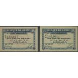 Banque de Syrie, 1 Piastre (2), 1st January 1920, serial number Z/A 144,085, Z/A 150,697, (Pick...