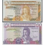 Government of Gibraltar, £20, 1986, prefix A, (Pick 23c, 24, TBB B121c, 122a),