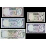 Kuwait Central Bank, a set of the 'second' issues of the law of 1968 (Pick 6-10, TBB B201a-205a...