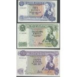 Bank of Mauritius, 5RS, 25RS, 50RS (6), ND (1967), A/46 581027, A/11 116320, A/12 495521, A/12...