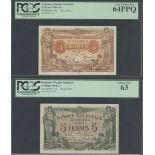 Banque Nationale de Belgique, 5 francs, 1919, serial number J 696134, (Pick 74b for type)