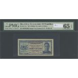 Government of Mauritius, 25 Cents, ND (1940), serial number B383302, (Pick 24c),