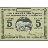 Greenland State notes, 5 kroner, ND (1913), serial number 43342, (Pick 14, Sieg 61),