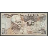 Bank of Ghana, 50 cedis, 7 February 1981, A/1 0000000, (Pick unlisted, elements like 27)