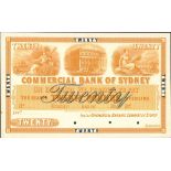Commercial Bank of Sydney, proof £20 on card, Sydney, 18-, (Vort-Ronald type 3),