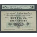 Banque du Congo Belge, 10,000 francs, c. 1942, A00000, (Like Pick 20 for type, TBB B224 for typ...