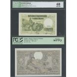 Banque Nationale de Belgique, 50 francs, 100 francs, 31st January 1945, 25th May 1943, serial n...