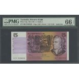 Australia Reserve Bank, $5, ND (1991), QKV 888888, (Pick 44g),